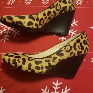 Franco Sarto Leopard Print Wedge Shoe 9.5